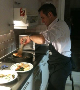 Dario Floreano cooking